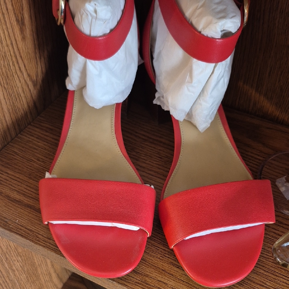 Michael Kors Red Sandals with Ankle Strap